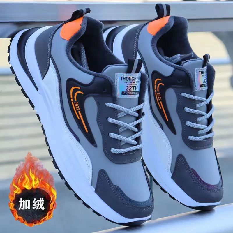 Otoño y invierno zapatos de cuero impermeables para hombres, zapatos de desgaste resistentes a la deslizamiento, zapatos de viaje casuales para hombres, zapatos de correr