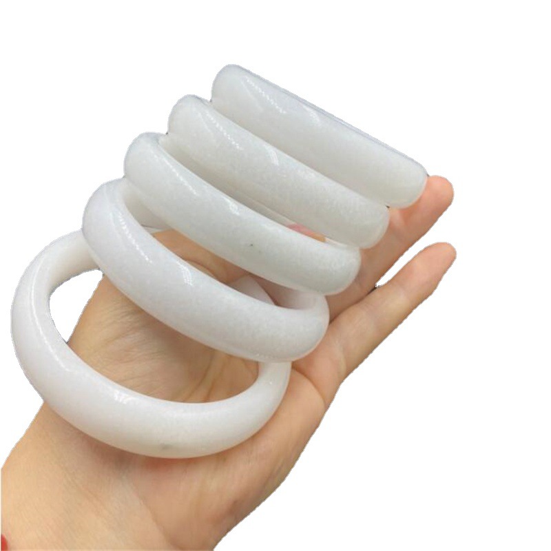 organic women's bracelet white jade