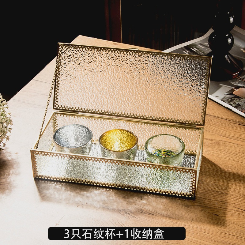 Stone pattern (gold + silver + color) + storage box