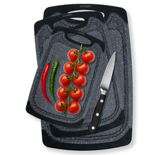 麦秆双面三件套塑料砧板大理石纹切菜板厨房案板防滑加厚分类菜板