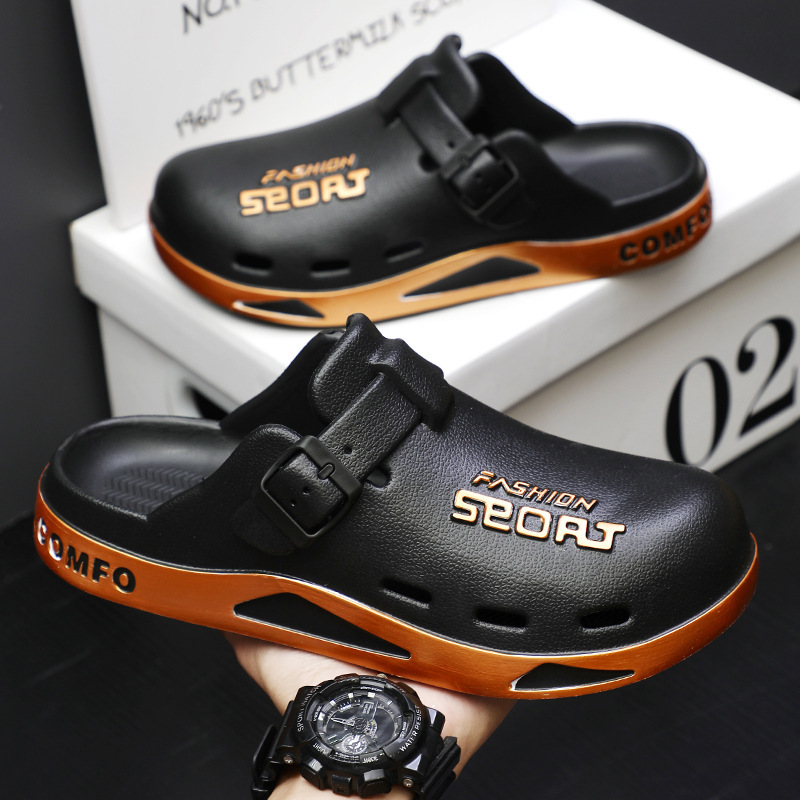 2025 Summer Men's Trendy Brand Easiest for Match Casual Slippers Breathable and Wear-Resistant Home and Outdoor Beach Baotou Crocs 2025 Summer Men's Trendy Brand Easiest for Match Casual Slippers Breathable and Wear-Resistant Home and Outdoor Beach Baotou Crocs