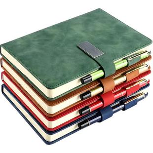 Business Pu Work Office Leather Hard Leather A5 Notebook Printable Logo Notepad Notebook Notebook Set