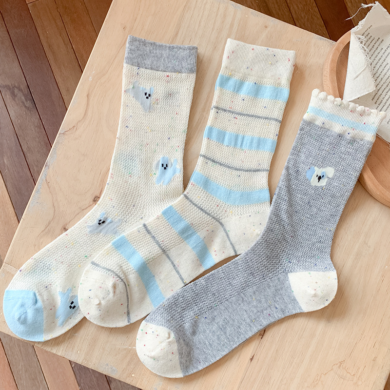 2025 primavera y verano nuevos productos japoneses verdes delgados calcetines de algodón transpirables anti-deslizante sudor calcetines de mujer frescas pila calcetines