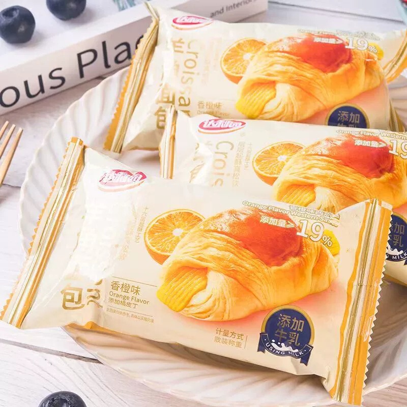达利园羊角面包香橙巧克力味牛角面包早餐学生宿舍速食休闲零食品|undefined