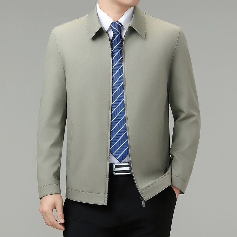 Light Luxury Brand Pure Cotton Jacket Middle-Aged Men's Dad High-End Casual Business Large Size Executive Jacket Cotton Jacket