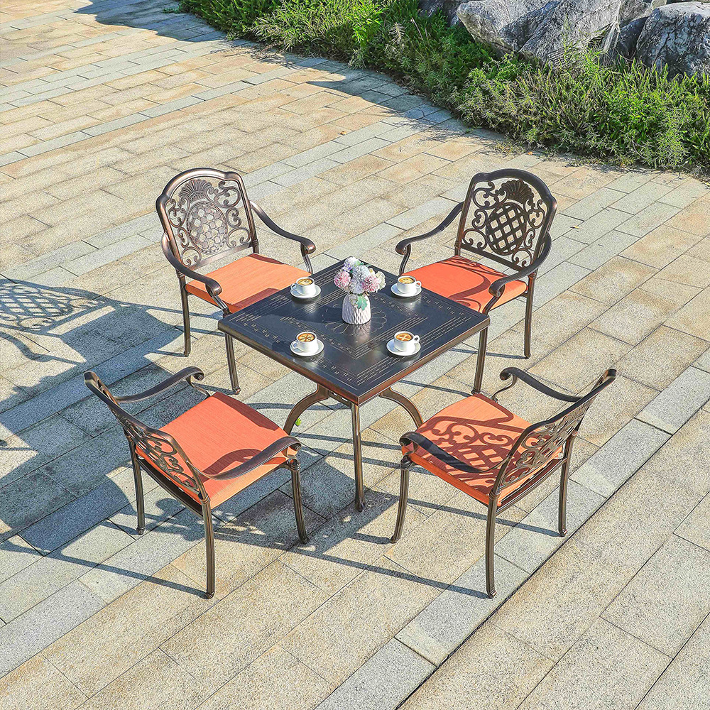 Outdoor aluminum furniture set for courtyard, balcony, patio, garden, leisure, villa, commercial tea table combination