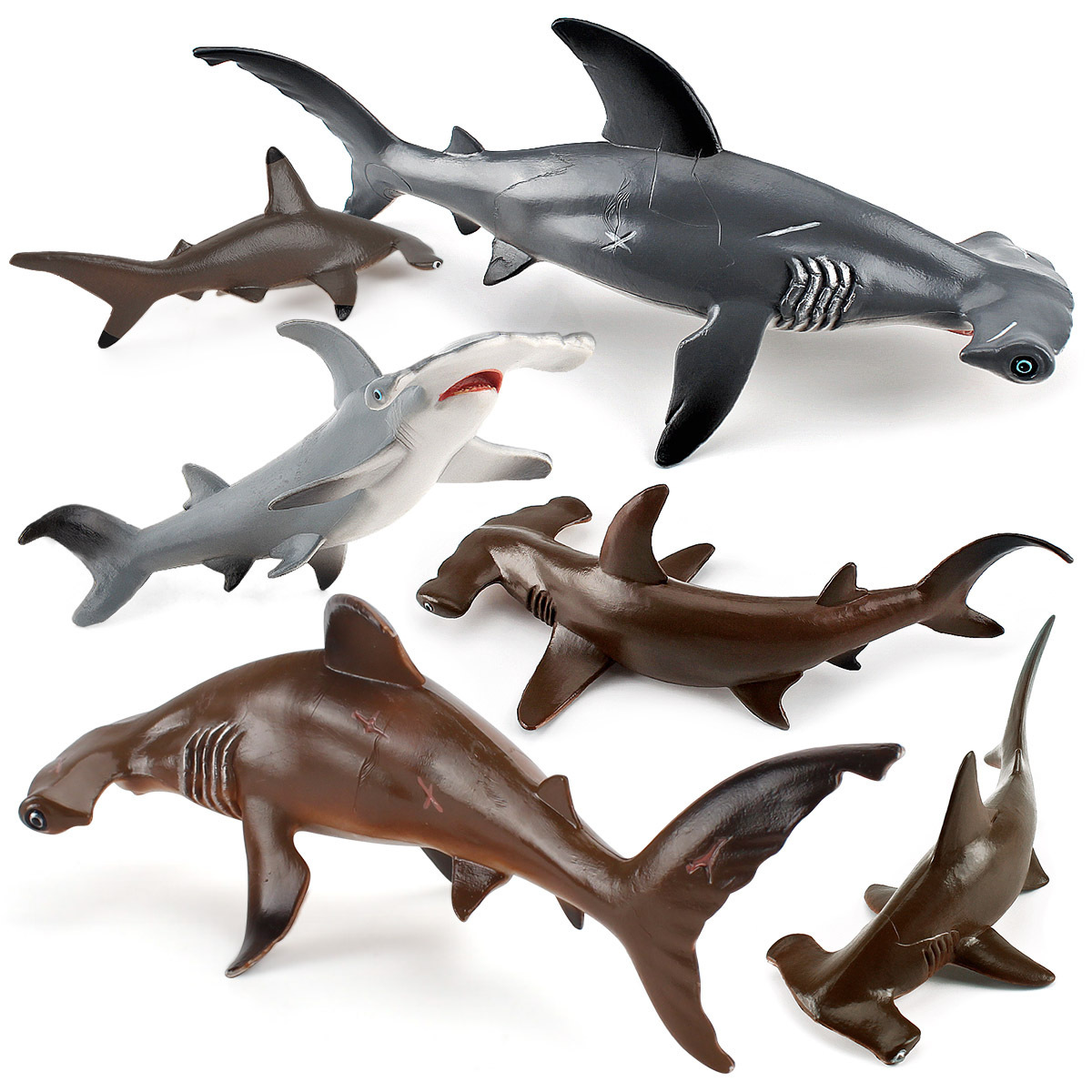 Transfronterizo Amazon niños simulación cognitiva animal marino tiburón martillo modelo Vida Marina tiburón decoración juguete