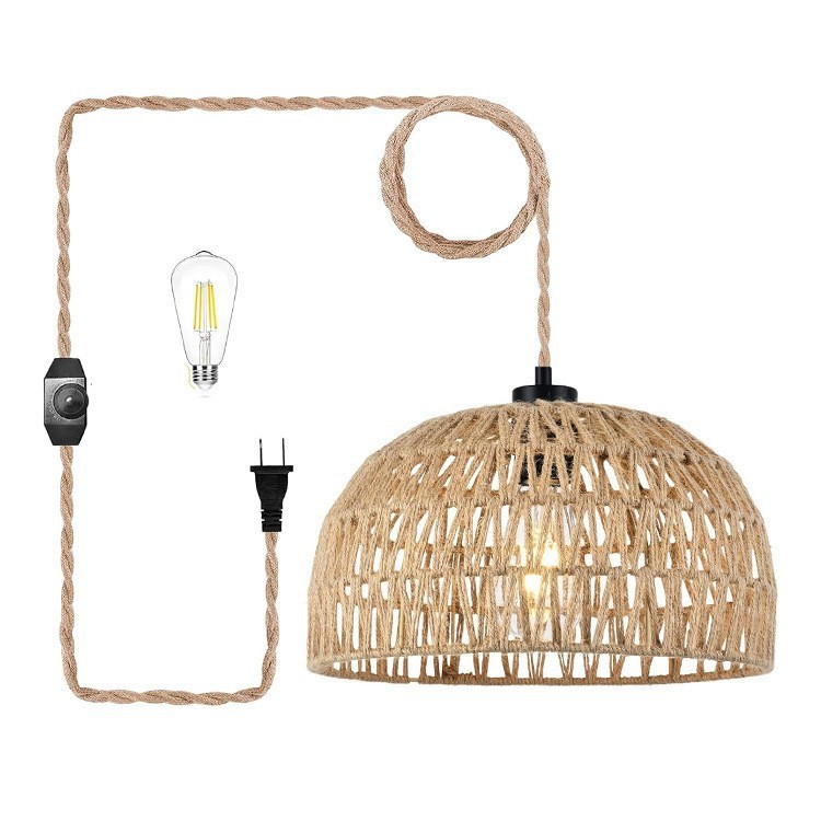 Transfronterizos para cordas de cáñamo bohemias lámpara candelabro restaurante granja cocina alta atenuación lámpara LED enchufable