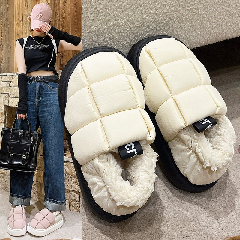 Хлопковая обувь 2023 Зимняя сумка на каблуке верхняя одежда 2023 Новая Домашняя домашняя пара на толстой подошве месяц хлопковая обувь женская