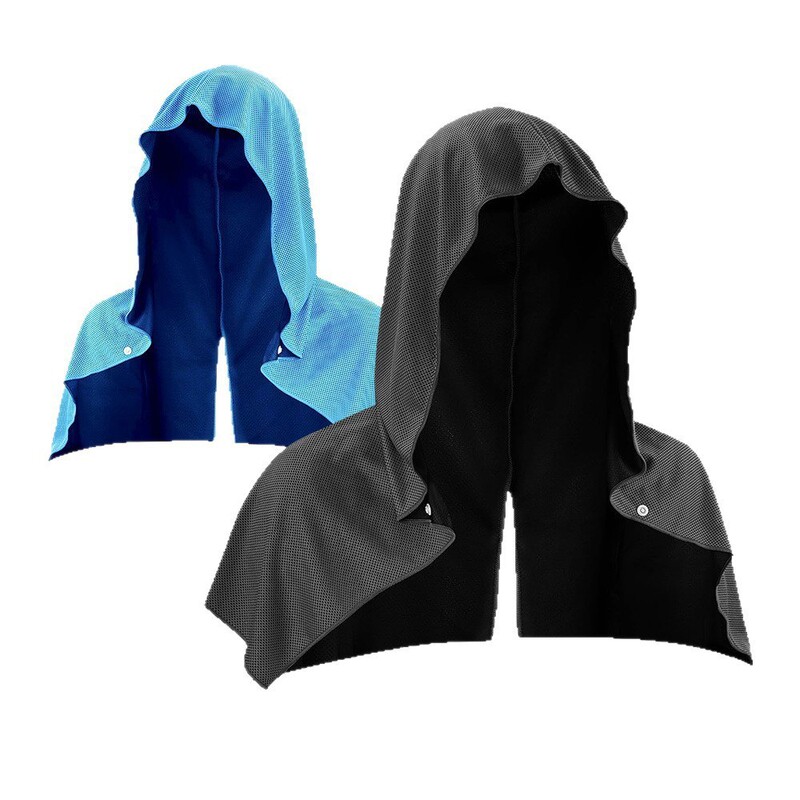 Hooded Cold-Feeling Sports Headband Towel for Outdoor Fitness, Sun Protection, Quick-Drying, Cooling, Breathable, Sweat-Absorbing, and Quick-Drying for Outdoor Use