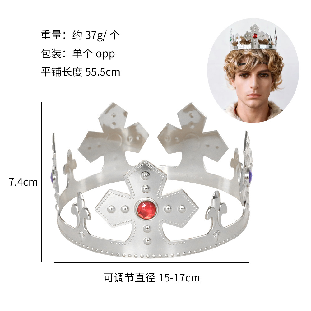 Disfraz de Rey para Halloween, Cetro para Fiesta Infantil, Accesorios para Fiesta de Cumpleaños, Tocado Retro para Fiesta de Disfraces