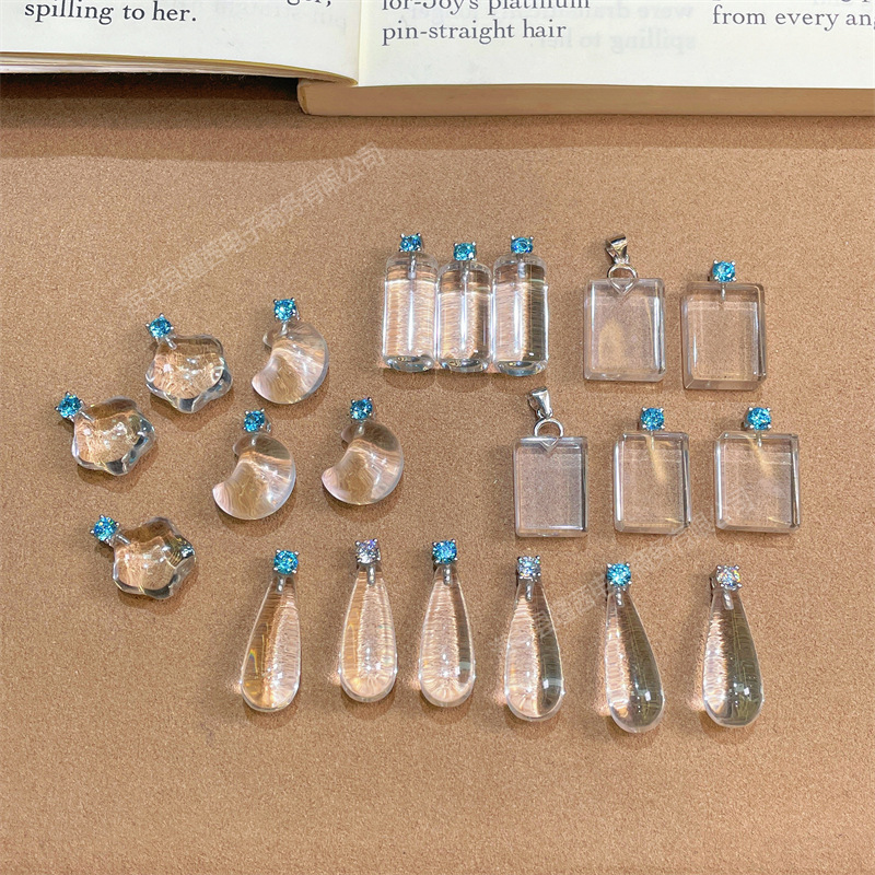 Xiaohongshu's popular S925 silver pendant with natural white crystal, silver jewelry necklace, jewelry supplies for live streaming