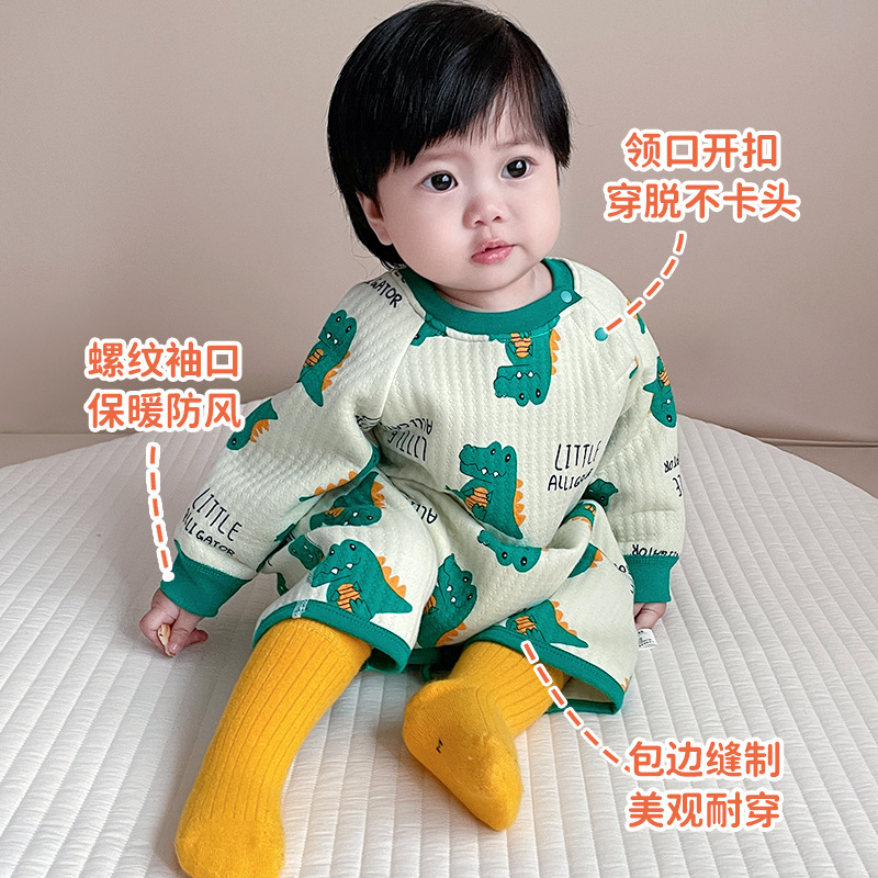 Baby sleepwear, winter and autumn, thick interlining robe for boys and girls, winter version, warm home clothing, comfortable sleeping bag