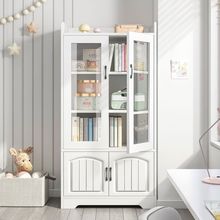书架落地一体置物架宝宝玩具收纳柜子多层家用儿童防尘书柜全封闭