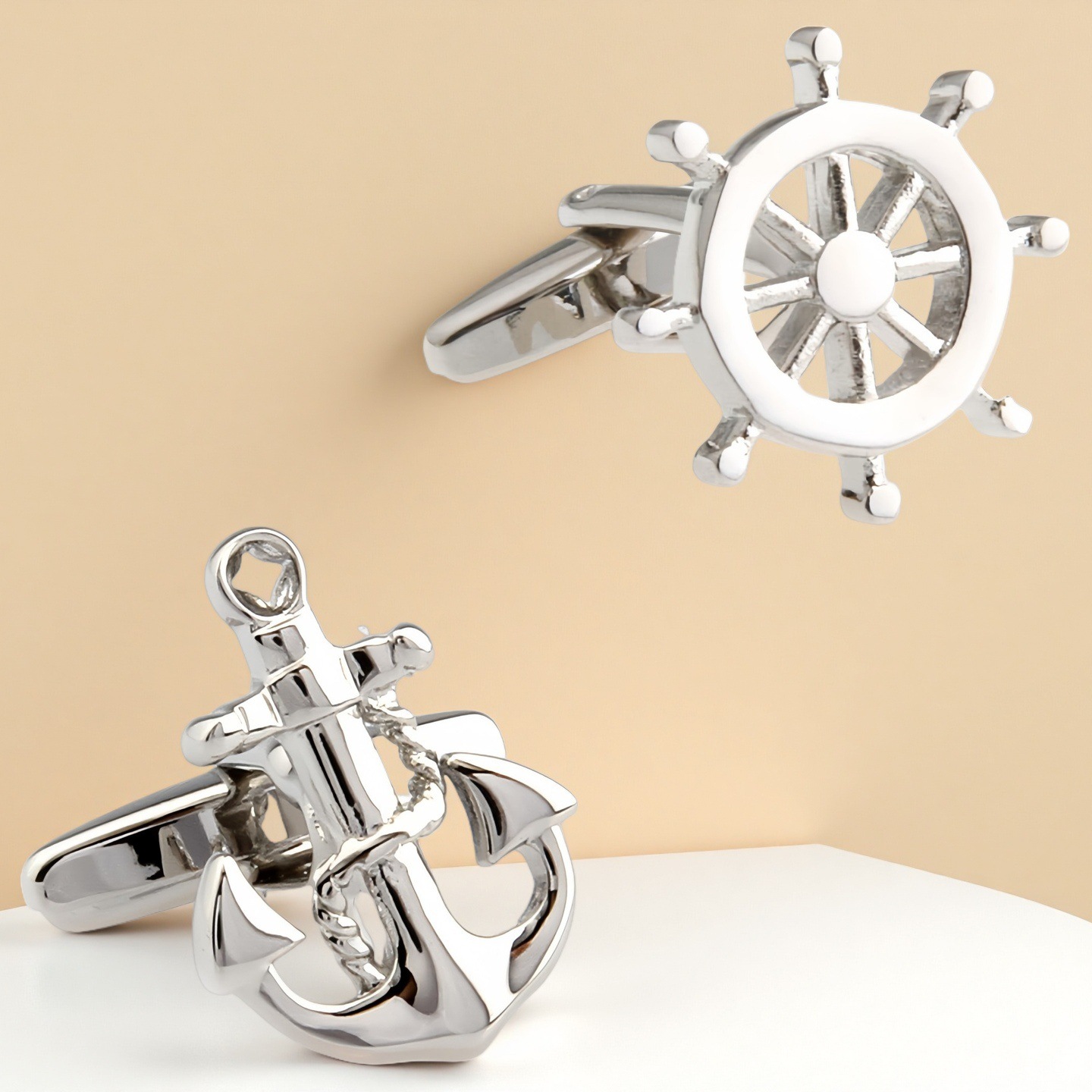 New High Quality French Cufflinks Cuff Stud Men's cufflinks Pictographic Cufflinks Anchor Rudder