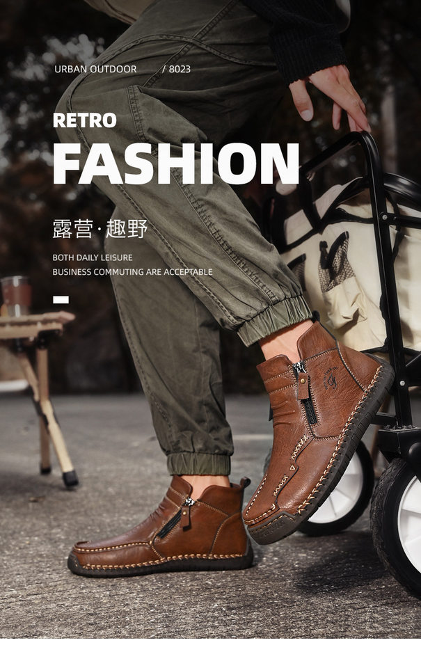 Giày lười nam cổ cao dáng thể thao ngoài trời, đế phẳng, mũi tròn, phong cách giản dị — 7567 kaki, 7567 kaki cộng với nhung, 7567 màu nâu sẫm, 7567 màu nâu sẫm cộng với nhung chi tiết 17