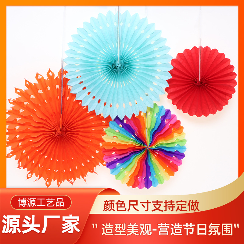 Crafts Wedding Decoration Snowflake Paper Fan Festival Wedding Party Decoration Handmade Honeycomb Paper Flower Fan