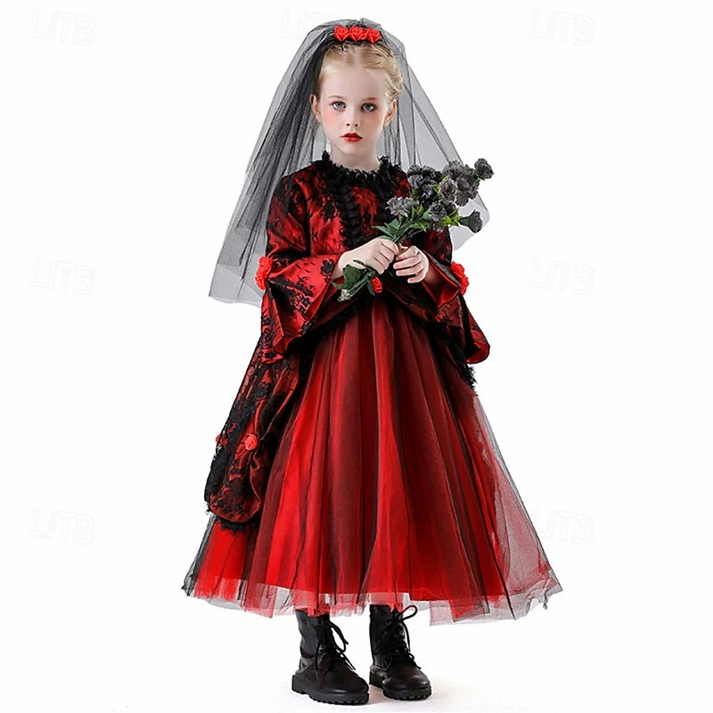 2025 Vampire Masquerade Halloween Girls Children's Carnival Children's Day Simple Carnival Costume