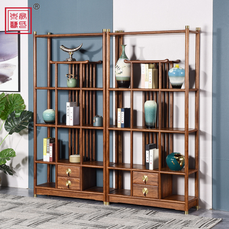 New Chinese style Rosewood furniture Hedgehog Rosewood Shelf Rosewood a living room Partition cabinet solid wood Treasure House Display rack