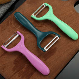 跨境 不锈钢削皮刀 厨房家用刮皮刀 多功能切菜器 刮皮器批发瓜刨