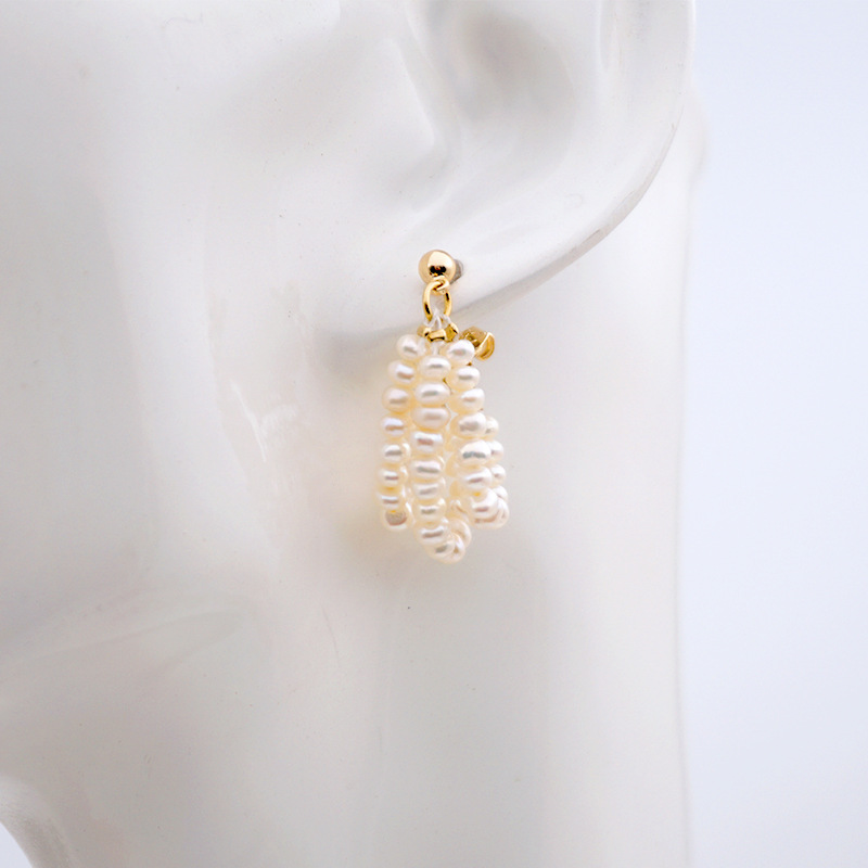 Retro Tassel Pearl Beaded Drop Earrings 1 Pair