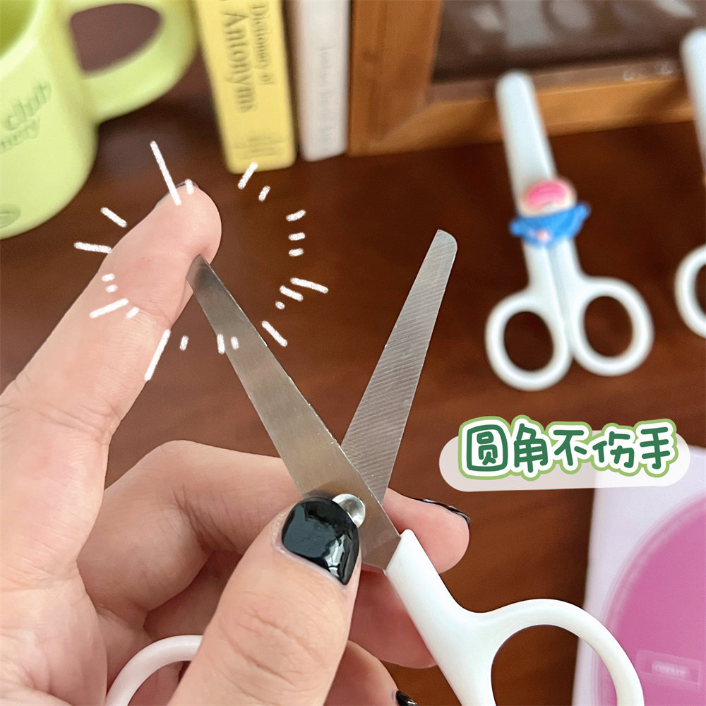 Tijeras de acero inoxidable simples creativas tijeras de Arte de oficina estudiante cortador de papel hecho a mano tijeras de papelería al por mayor