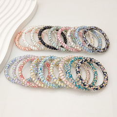 Korean Style Fine Floral Phone Charm Candy Color Phone String Hair Tie for Women Invisible Hairband Rubber Band Hair Accessory