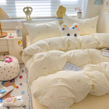 长绒棉纯棉四件套单被套水洗棉学生宿舍三件套床上用品厂家直销