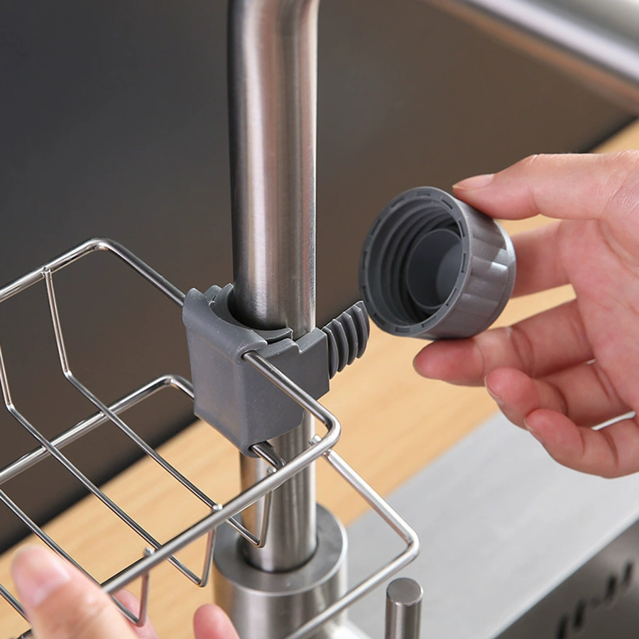 Stainless steel universal sponge rack for kitchen; double mesh with pole or single mesh with/without pole