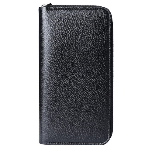 Long men's zipper wallet large capacity leather card holder handbag mobile phone bag casual business card slot money