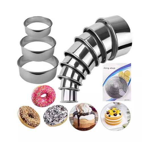 DIY baking tools stainless steel rolled edge round cake cutting mold fondant mold mousse cake ring dumpling maker