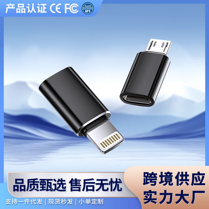 Cross-Border Wholesale Lightning Data Cable Adapter Transmission Data Charging Converter Typec to Flat Fruit