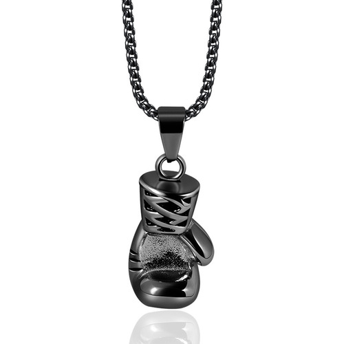 Fitness boxing gloves, creative boxing gloves, titanium steel men's necklaces, personalized necklaces, European and American jewelry, hip-hop niche jewelry