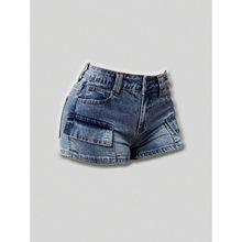 E 37513 Vintage light denim hip hot pants ����ǳɫţ�а�����