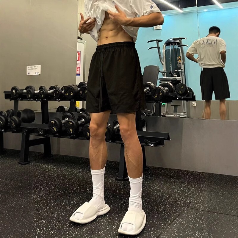 Sexy and Stylish Solid Color Shorts for Men, Summer American-Style Fitness Sports Simple Pants, Running Casual Quarter-Length Shorts