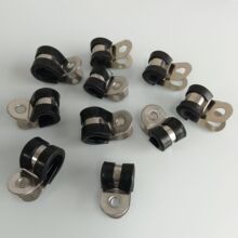 源头厂家供应半包胶不锈钢线夹线束线缆固定连胶条卡箍规格齐全