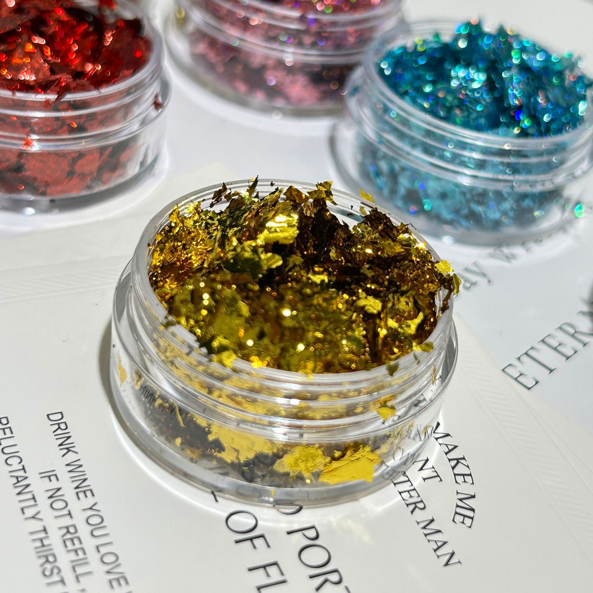 Gold Foil Nail Art Jewelry Gold Foil Fragments Internet Popular Nail Polish Glue Decorative Sticker Sequin E-commerce Cross-border