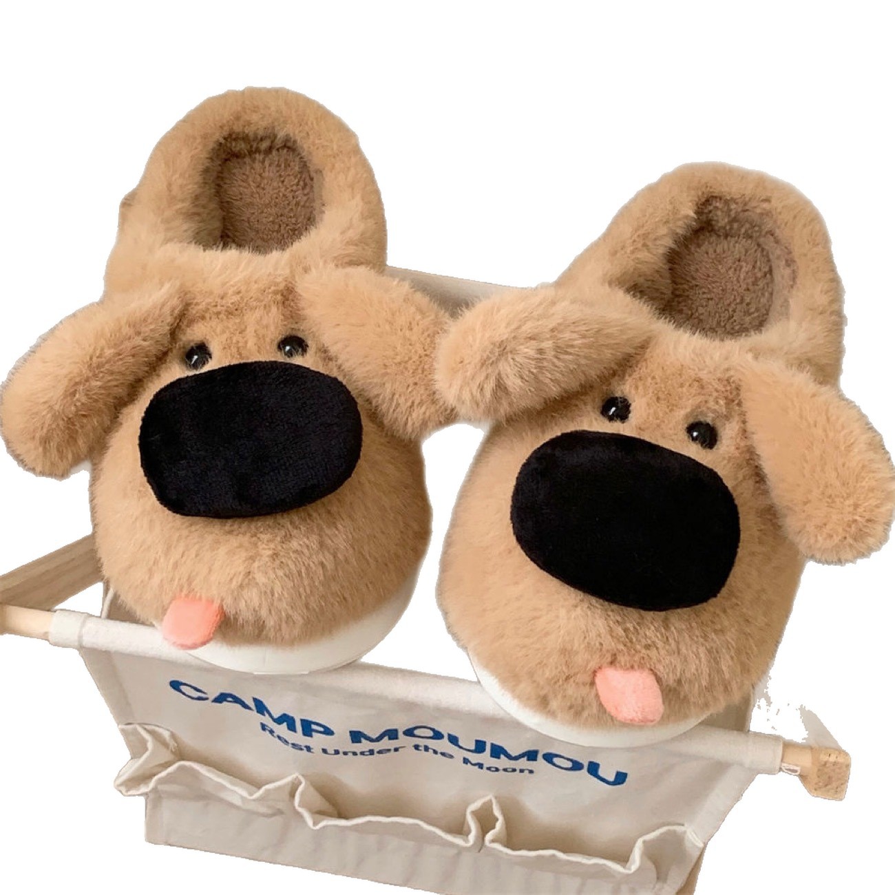 2025 invierno nuevo estilo divertido zapatillas de algodón para perros bolsas cálidas con hombres y mujeres de moda parejas caseras zapatos de lana de suela gruesa