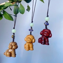 緑檀十二生肖携帯チェーン檀木萌趣小ストラップバービー檀diyアクセサリー