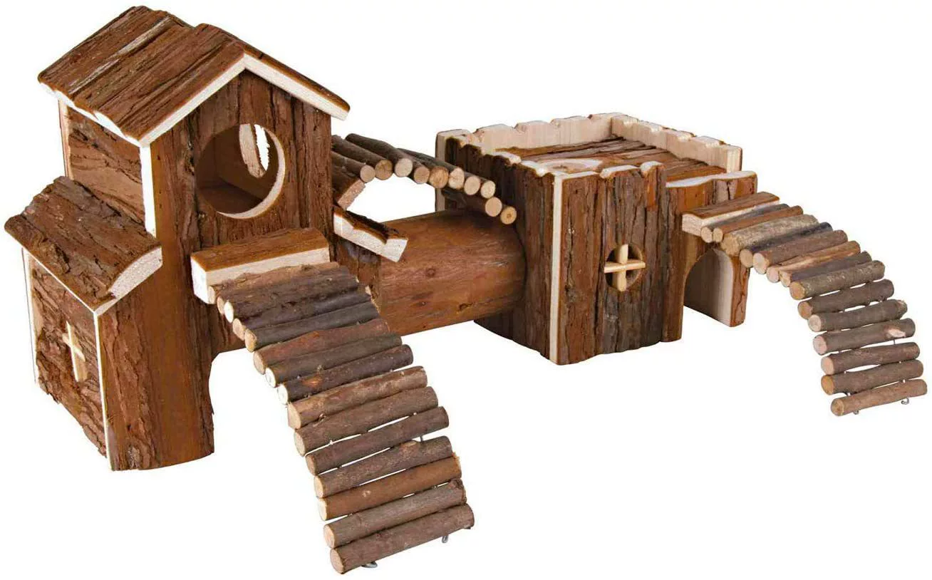 Трансграничный хомяк замок из коры костюм туннельная игрушка из цельного дерева лестница труба укус молярный комбинированный ландшафтный дизайн принадлежности