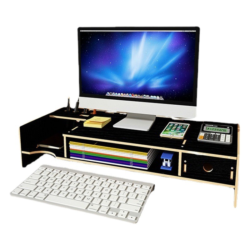 Soporte del monitor de la computadora escritorio Oficina almacenamiento cajón portátil teclado estante