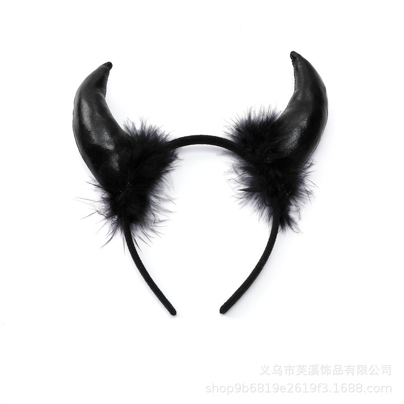 万聖魔法帽のカチューシャ蜘蛛の巣コウモリの頭は鬼節のカーニバルのパーティーの悪魔の牛の角のカチューシャを掛けます。|undefined