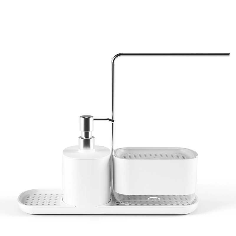 Cocina encimera detergente líquido caja de lavado de manos desinfectante de manos caja de líquido prensa dispensador de jabón cocina rack de almacenamiento