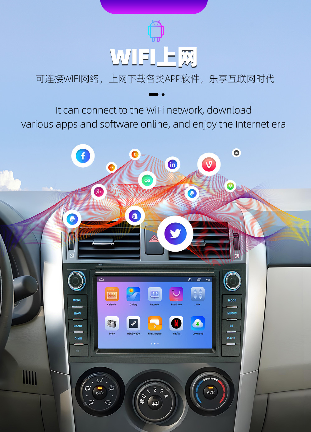 Suitable for Toyota Corolla Gps Navigation All-In-One Reversing Rear View Image Craplay Car Player