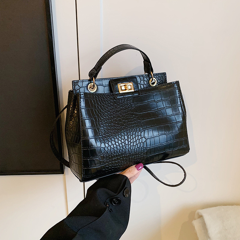 2024 nueva moda cocodrilo bolso de mujer de hombro casual versátil mochila retro pequeño bolso popular de alta calidad