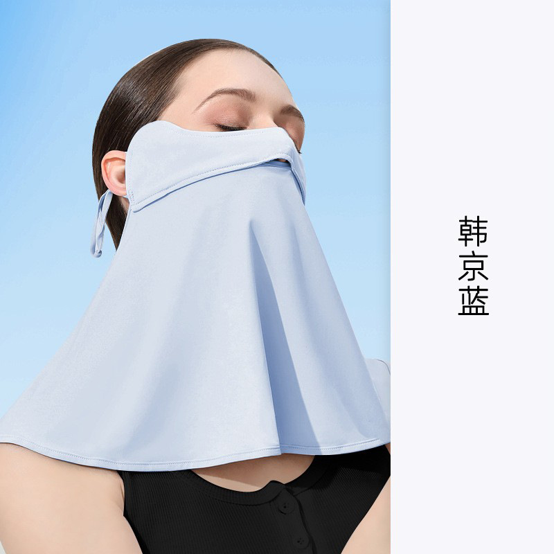 MEETSUNNY protección del cuello máscara de protección solar de seda de hielo femenino oreja colgando protección UV velo cara cubierta chal sombrilla toalla