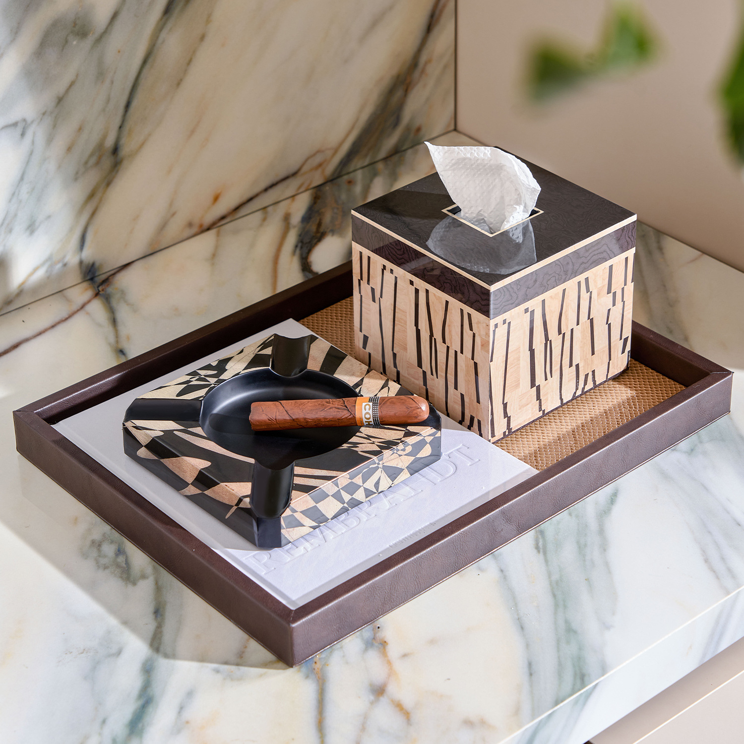 Cenicero Decorativo de Cerámica Estilo Retro para Hotel y Vestíbulo