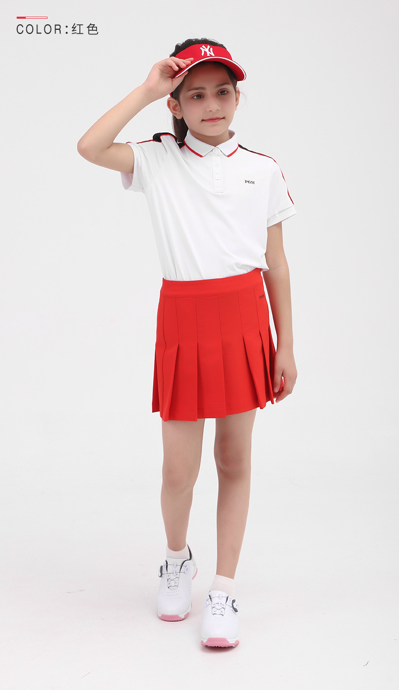 Váy golf bé gái thể thao chữ A thoáng khí mùa hè — QZ069 Màu Đỏ, QZ069 màu xanh hải quân, QZ069 màu đen, QZ069 màu trắng chi tiết 11
