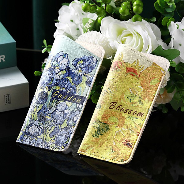 Oil Painting Glasses Bag, Sunglasses, Eyeglasses Protective Case, Pressure-Resistant Portable Soft Leather Pu Unisex Eyewear Storage Pouch