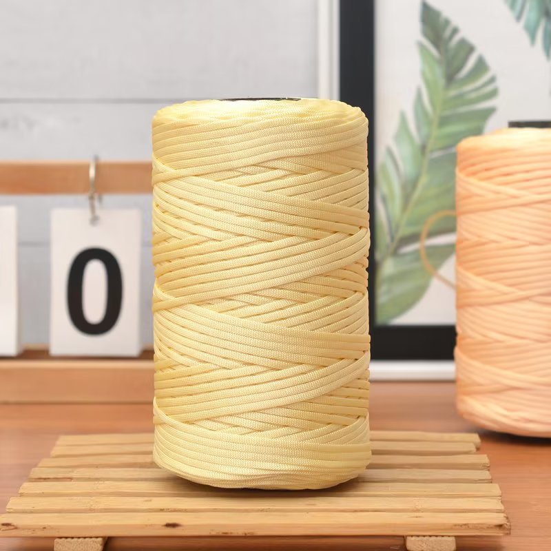 跨境批发丝光扁带线250ｇ轴手工编针织钩帽子鞋子坐垫玩偶包包线